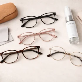 Plusieurs montures de lunettes de vue élégantes avec étui et solution de nettoyage, collection Vision PetitLot