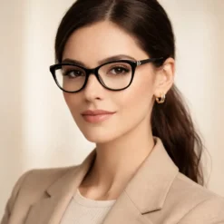 Monture de lunettes optiques femme noire, forme élégante et moderne