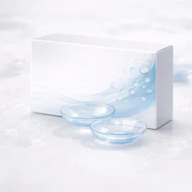 Lentilles de contact transparentes offrant confort visuel et hydratation pour un usage quotidien